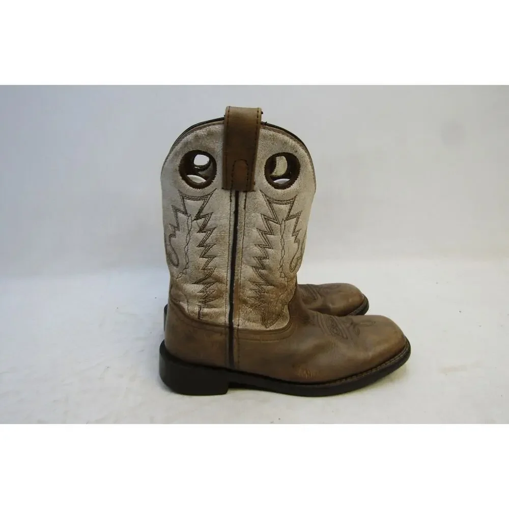 Smoky Mountain Youth Size 2.5 R Brown Leather Buckaroo Western Cowboy Boots